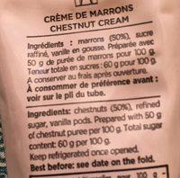 Tube De Crme De Marrons Ingredients