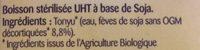 Lait De Soja Slection Nature Ingredients