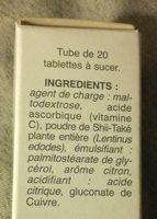 Vitacuivre Au Shii-tak Stimulant Dfenses Immunitaires Et Vit C Ingredients