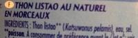 Thon Listao Au Naturel En Morceaux Ingredients