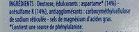 Dulcorant De Table  Base D'aspartame Et D'acsulfame K Ingredients