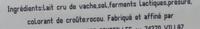 Reblochon De Savoie Au Lait Cru Ingredients