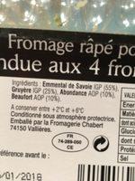 Fondue Aux 4 Fromages Ingredients