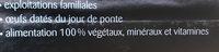 Ufs Frais L'uf De Nos Villages Ingredients