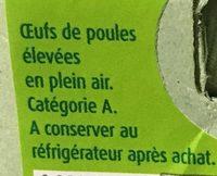 Gros Oeufs De Poules Leves En Plein Air Ingredients