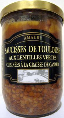 Saucisses De Toulouse Aux Lentilles Vertes Cuisines  La Graisse De Canard 