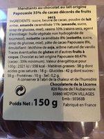 Mendiants Origine Papouasie Ingredients
