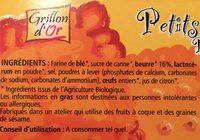 Petits Patissiers 190G Pur Beurre Bio Ingredients