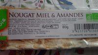 Nougat Miel & Amandes Ingredients