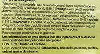 La Crazy 3 Fromages Ingredients