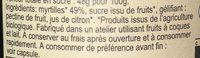 100% Issu De FRUITS MYRTILLE Ingredients