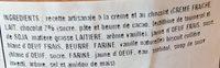 La Charlotte Artisanale Au Chocolat Ingredients