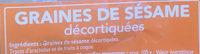 Graines De Ssame Dcortiques 125g Ingredients