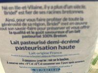 Lait Pasteuris 1 / 2 Crm - Bridel - Bouteille 2L Ingredients