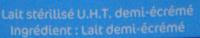 Lait Demi-crm  Ingredients
