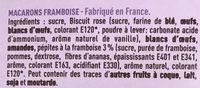 Le Vritable Macaron  La Framboise Ingredients