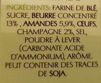 Sabl Champenois Ingredients