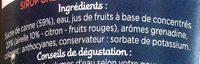Sirop Ingredients