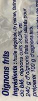 Oignons Frits Ingredients