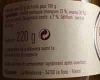 Confiture Fruits Exotiques Au Gingembre Confit Ingredients