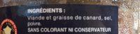 Rillettes De Canard Du Sud Ouest Ingredients