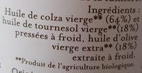 Huile Bio Salades + Crudites 0.5L Ingredients