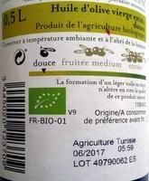 Huile D'olive Douce Vierge Extra Ingredients