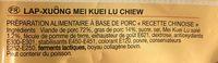Saucisses Chinoises Au Mei Kuei Lu Chiew Ingredients