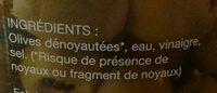 Olives Vertes Denoyautes Ingredients
