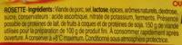 Les P'tites Tranches Rosette Ingredients