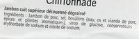 Jambon Cuit Suprieur Chiffonnade Ingredients