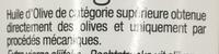 Huile D'olive Vierge Extra Italie Extrait  Froid Ingredients
