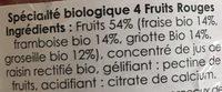 Tout Fruit Fruits Rouges Ingredients