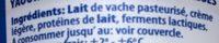 Yaourt Grec Ingredients
