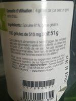 Spiruline Ingredients