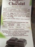 Fondant Chocolat Ingredients