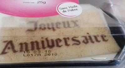 Plaque En Pte D'Amande Joyeux Anniversaire
