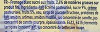 Fromage Blanc Aux Fruits Fraise-Abricot-Banane Ingredients