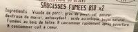 Saucisses Fumees De Porc X2 Ingredients