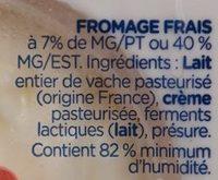 Faisselle 7% M.G. Ingredients
