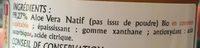 Gel D'aloe Vera Bio 500 ML - Puralo Ingredients