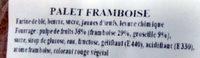 Le Palet Framboise Ingredients