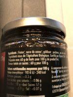 Confiture Extra Biologique Cuite Au Chaudron Pur Sucre De Canne Ingredients