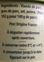 Rillettes Ingredients