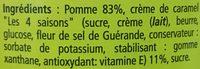 Compotee Pomme Caramel Ingredients