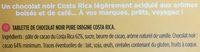 Chocolat Noir Costa Rica Ingredients