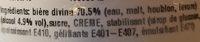 Glace  La Bire Divina Ingredients