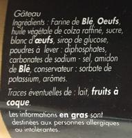 Barre Patissire Ingredients