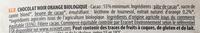 Chocolat Noir Orange Ingredients