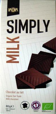 Chocolat Au Lait Bio Milk Simply - Kaoka - 80 G